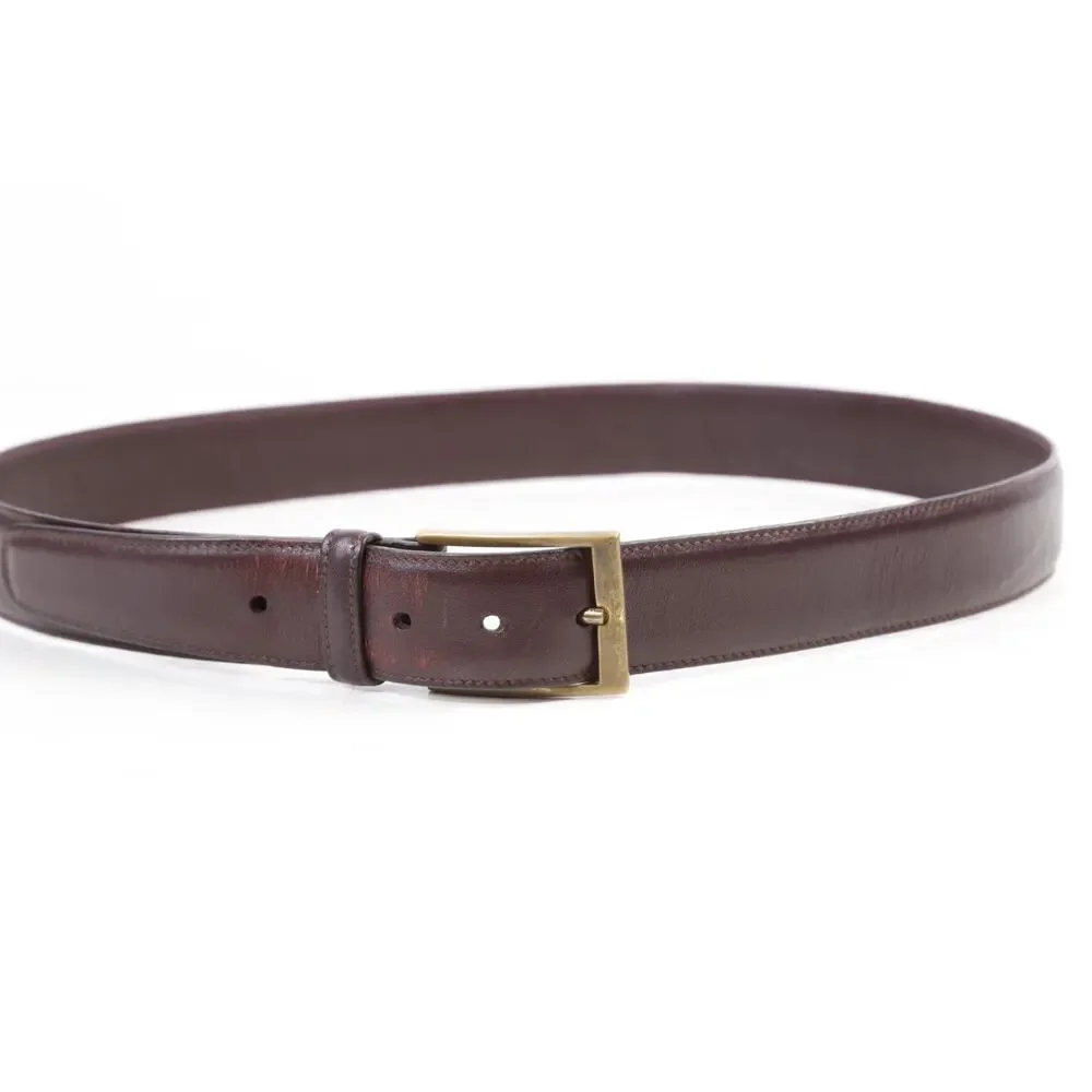 Vintage Black Genuine Lizard Leather Belt Silver Western Buckle Medium Size M